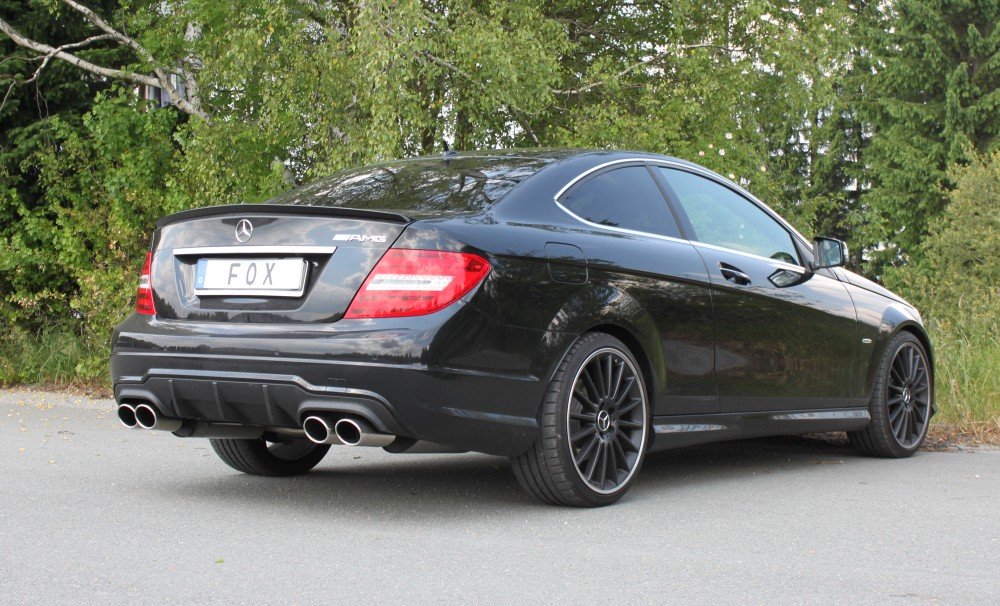Fox Auspuff Sportauspuff Duplex Sportendschalldämpfer für Mercedes C-Klasse