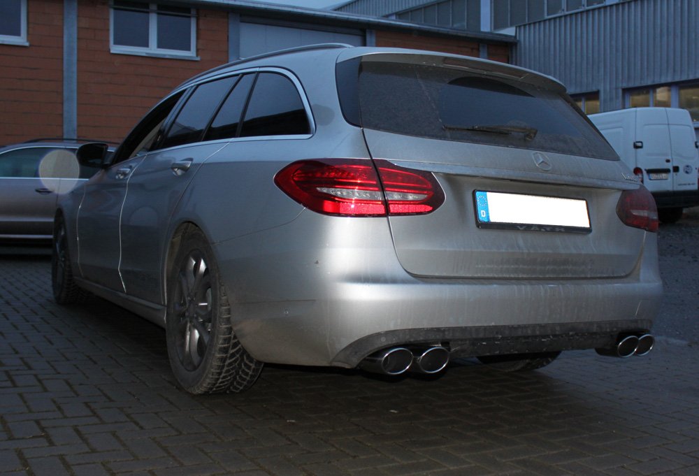 Fox Auspuff Sportauspuff Duplex Sportendschalldämpfer für Mercedes C-Klasse