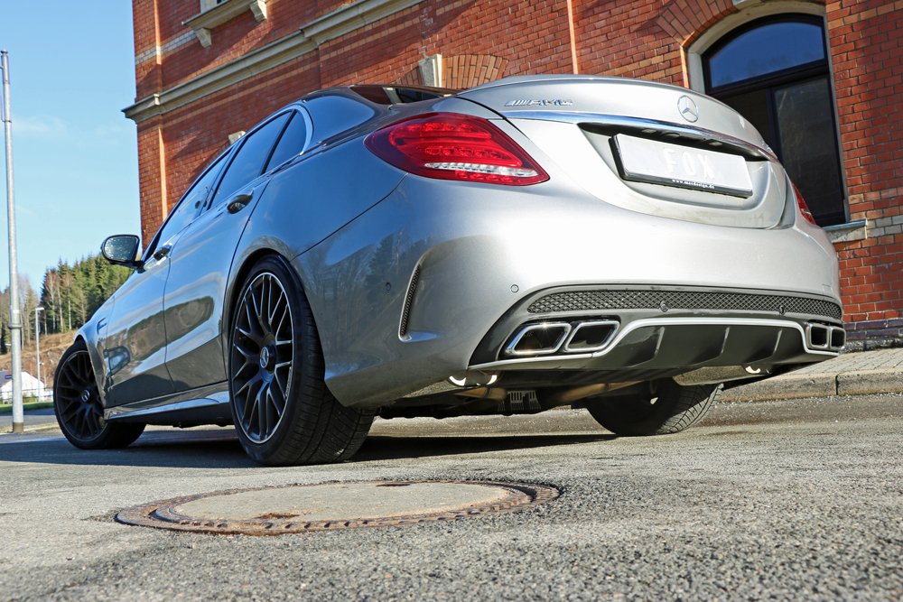 Fox Sportauspuff Duplex Sportendschalldämpfer für Mercedes C-Klasse W205 AMG C63