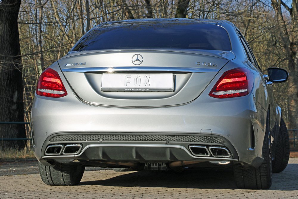 Fox Sportauspuff Duplex Sportendschalldämpfer für Mercedes C-Klasse W205 AMG C63