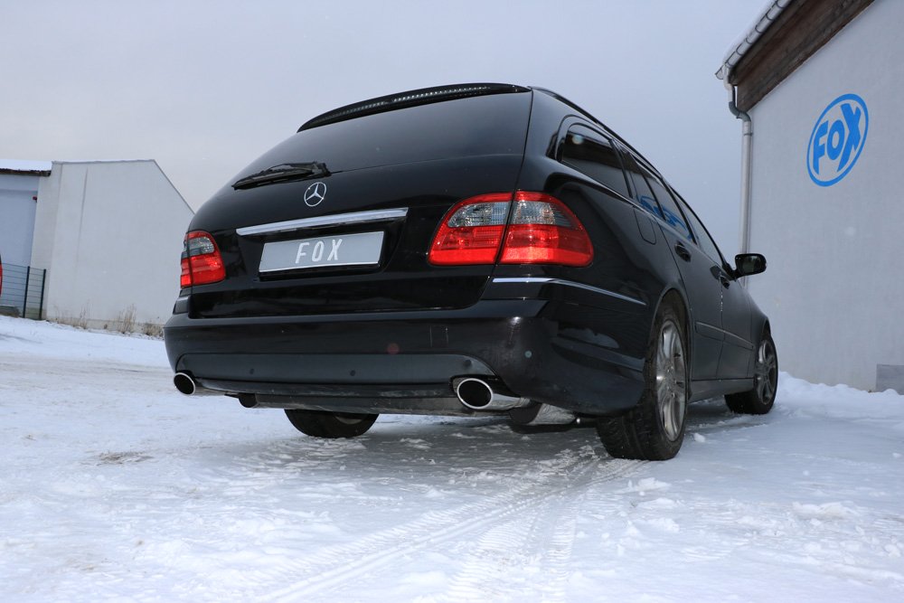 Fox Duplex Auspuff Sportauspuff Komplettanlage für Mercedes E-Klasse S211 Kombi