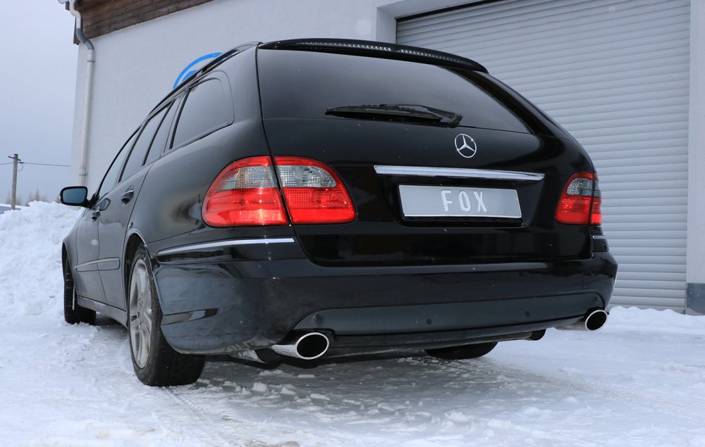 Fox Duplex Auspuff Sportauspuff Komplettanlage für Mercedes E-Klasse S211 Kombi