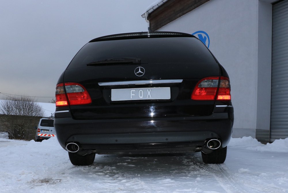 Fox Duplex Auspuff Sportauspuff Komplettanlage für Mercedes E-Klasse S211 Kombi