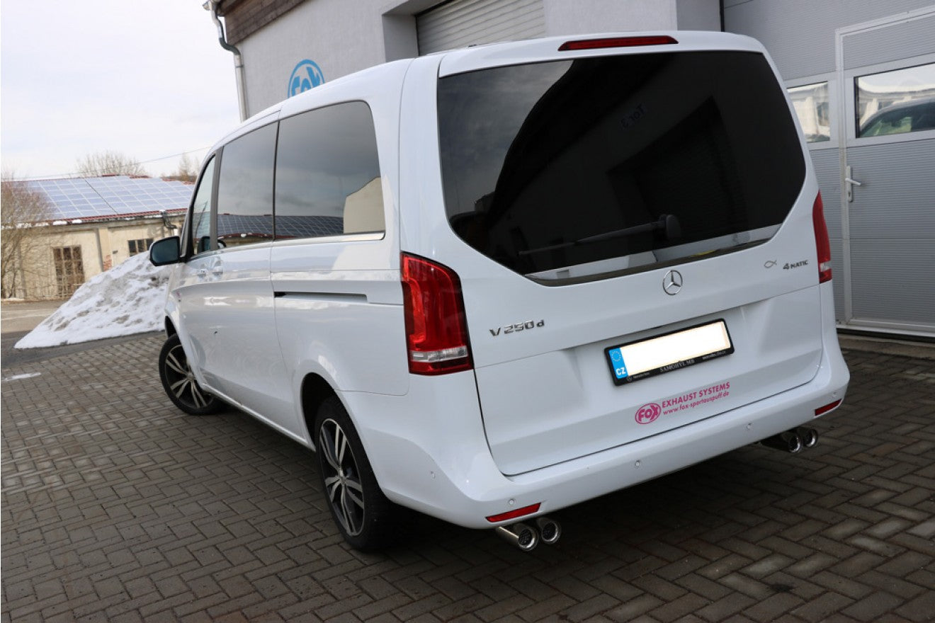 Fox Duplex Auspuff Sportauspuff Endschalldämpfer für Mercedes V-Klasse W447 2,2l