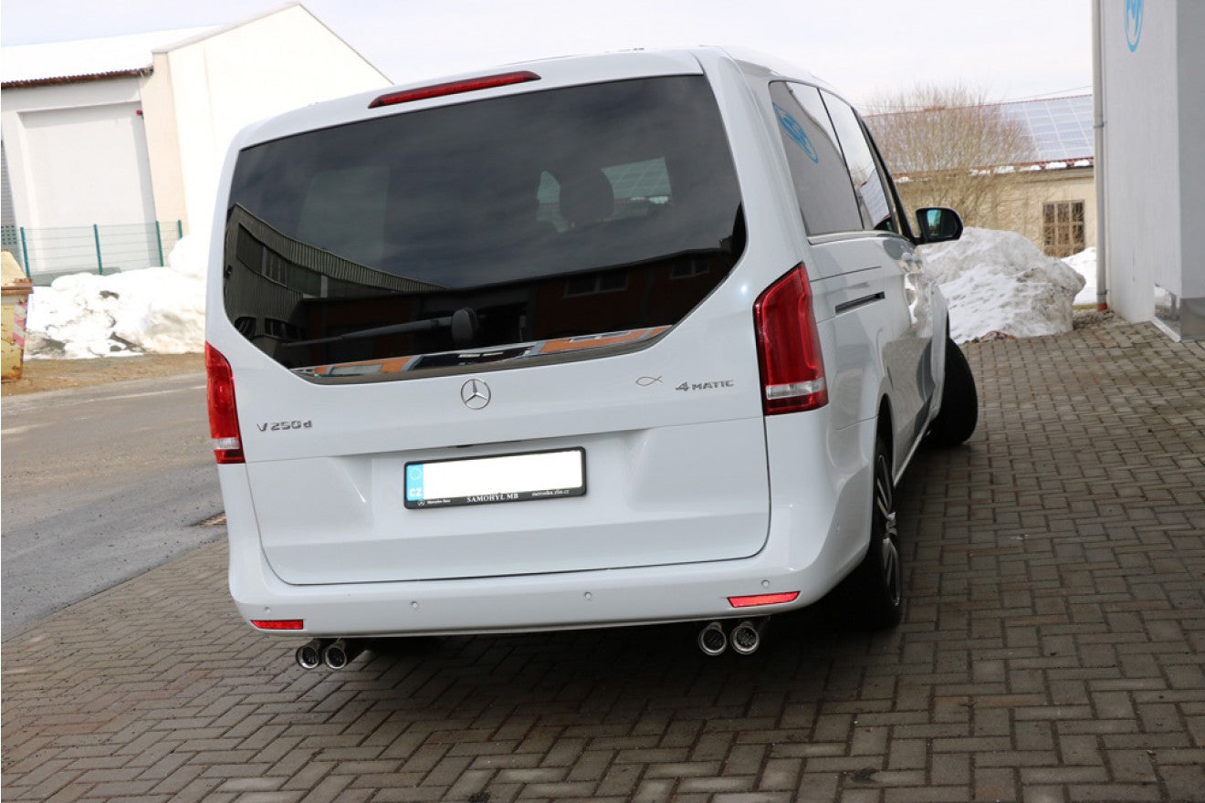 Fox Duplex Auspuff Sportauspuff Endschalldämpfer für Mercedes V-Klasse W447 2,2l