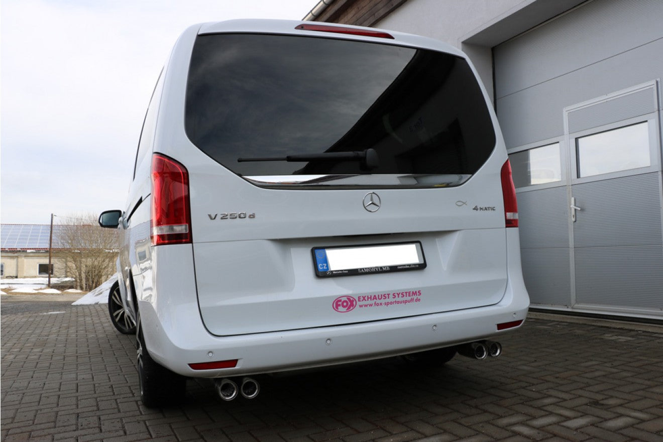 Fox Duplex Auspuff Sportauspuff Endschalldämpfer für Mercedes V-Klasse W447 2,2l