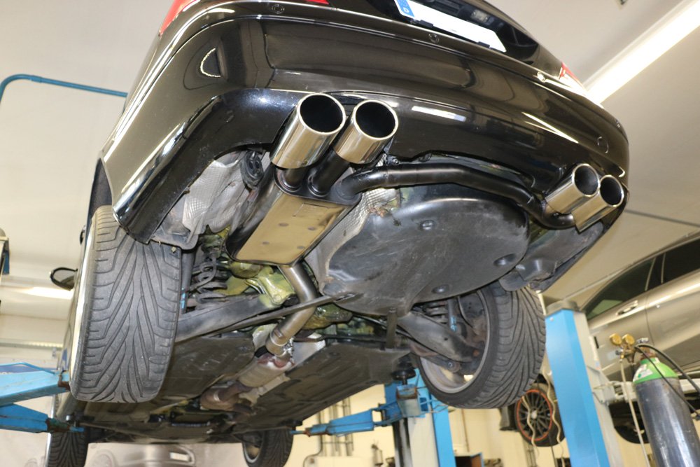 Fox Duplex Auspuff Sportauspuff Sportendschalldämpfer für Mercedes CLK Typ 2092