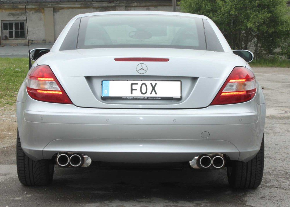 Fox Duplex Sportauspuff Endschalldämpfer für Mercedes SLK - R171 1.8l 120/135kW