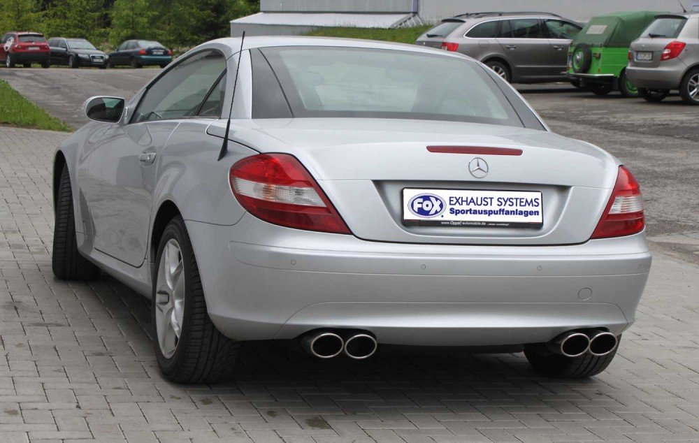 Fox Duplex Sportauspuff Endschalldämpfer für Mercedes SLK - R171 1.8l 120/135kW