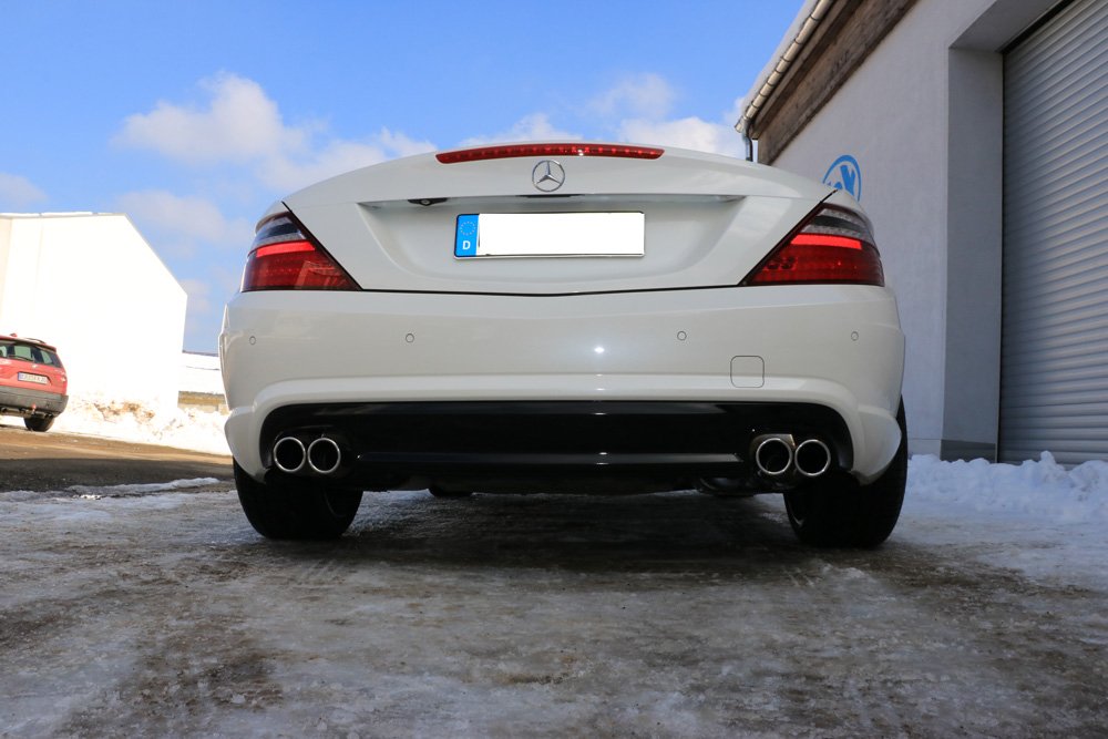 Fox Duplex Auspuff Sportauspuff Endschalldämpfer für Mercedes SLK - R172 1,8l