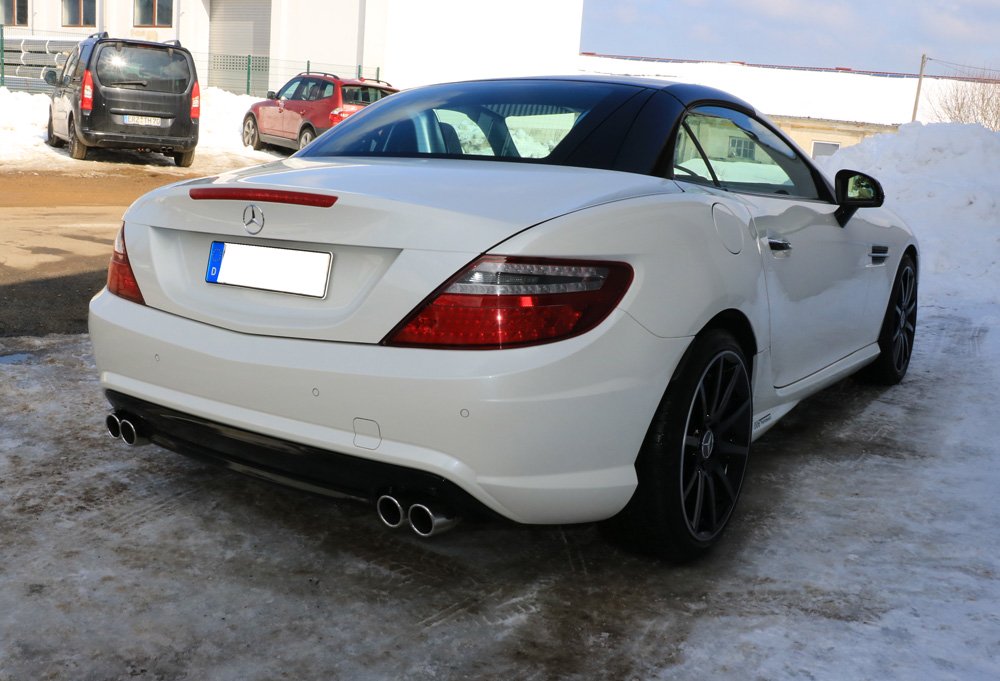 Fox Duplex Auspuff Sportauspuff Endschalldämpfer für Mercedes SLK - R172 1,8l