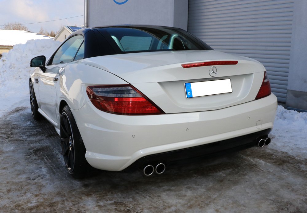 Fox Duplex Auspuff Sportauspuff Endschalldämpfer für Mercedes SLK - R172 1,8l