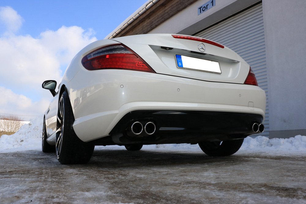Fox Duplex Auspuff Sportauspuff Endschalldämpfer für Mercedes SLK - R172 1,8l
