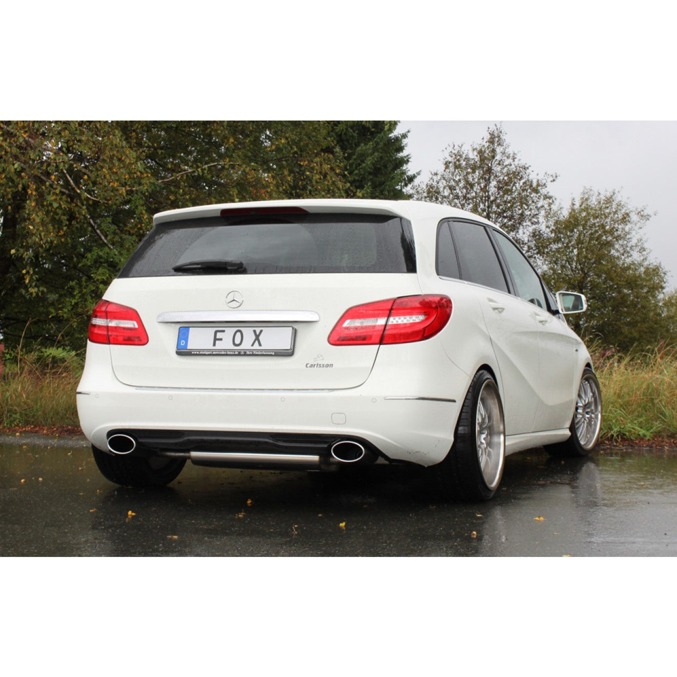 Fox Duplex Auspuff Sportauspuff Endschalldämpfer für Mercedes B-Klasse 2,0