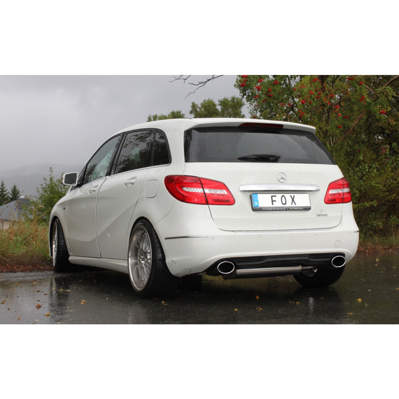 Fox Duplex Auspuff Sportauspuff Endschalldämpfer für Mercedes B-Klasse 2,0