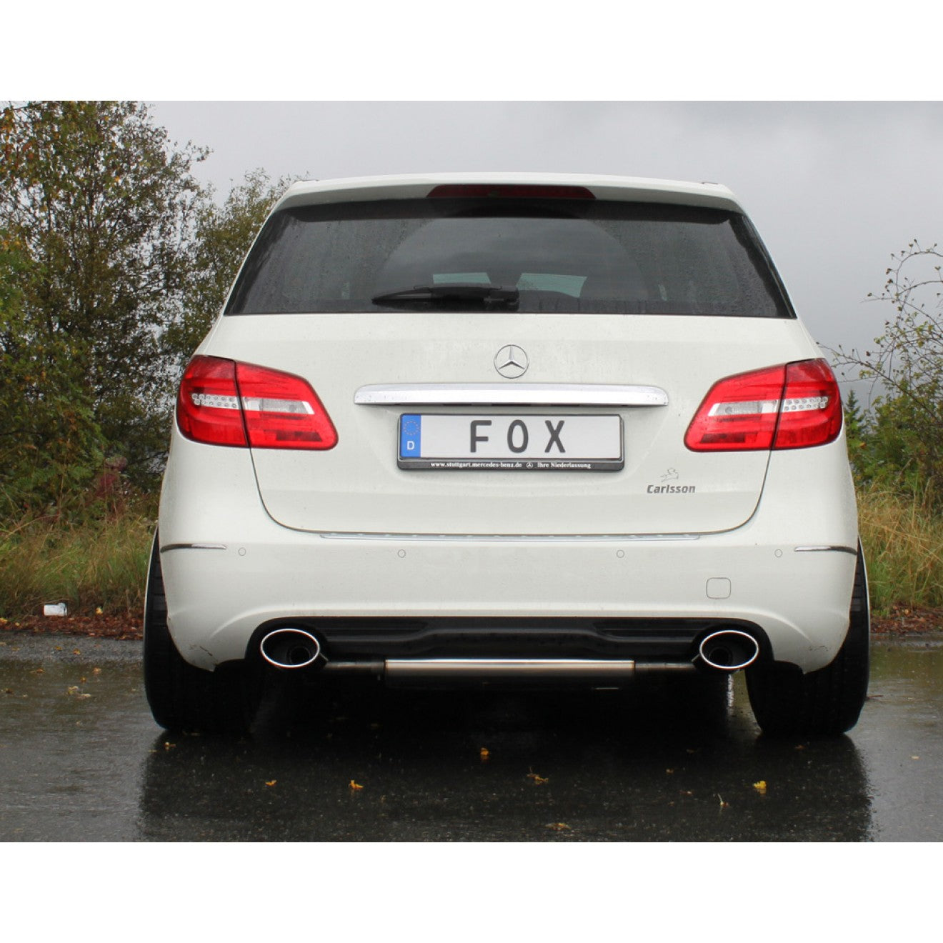 Fox Duplex Auspuff Sportauspuff Endschalldämpfer für Mercedes B-Klasse 2,0