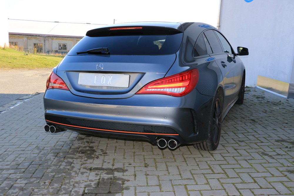 Fox Sportauspuff Duplex Sportendschalldämpfer für Mercedes CLA 117 Shooting