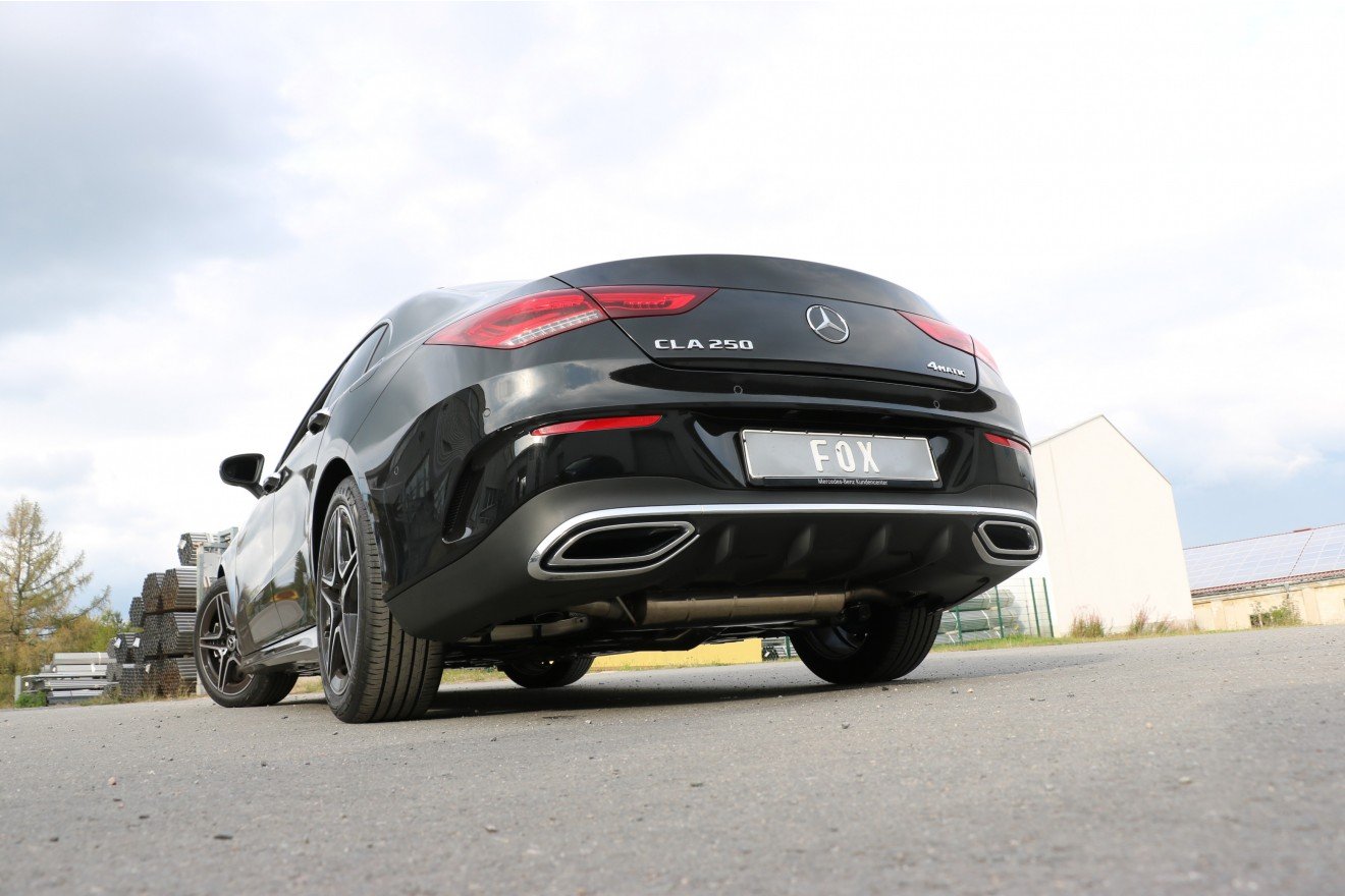 Fox Duplex Auspuff Sportauspuff Endschalldämpfer für Mercedes CLA 220/250 2.0