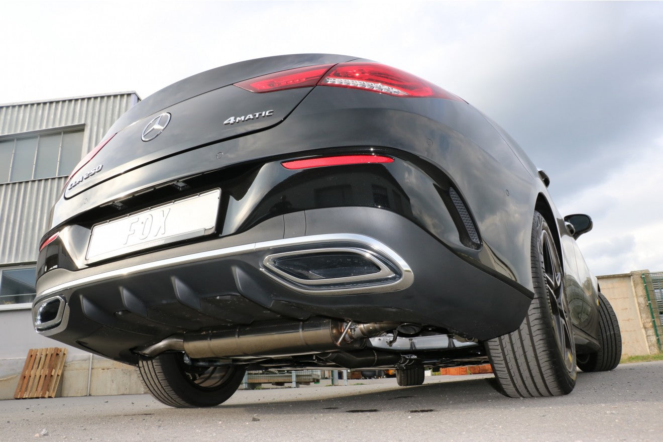 Fox Duplex Auspuff Sportauspuff Endschalldämpfer für Mercedes CLA 220/250 2.0