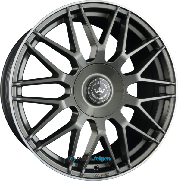 MEISTERWERK WHEELS MW17 8x18 ET25 5x112 5x120 NB72.6 Anthracite Glossy Lip Polished