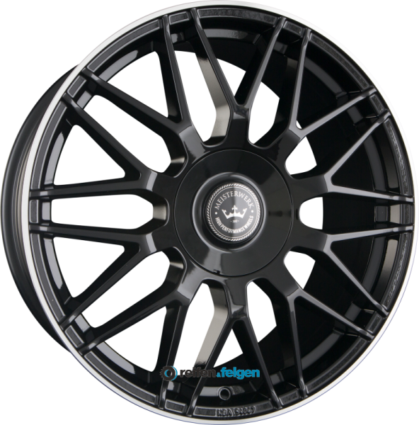 MEISTERWERK WHEELS MW17 8x18 ET25 5x112 5x120 NB72.6 Black Glossy Lip Polished