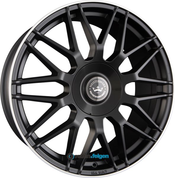 MEISTERWERK WHEELS MW17 8x18 ET25 5x112 5x120 NB72.6 Black Matt Lip Polished