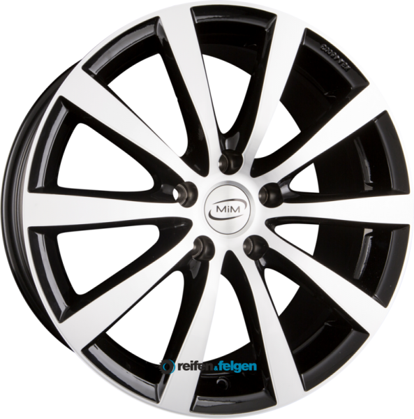 MIM MONZA 7x16 ET45 5x114.3 NB67.1 Black Mirror werk91-4 Schwarz