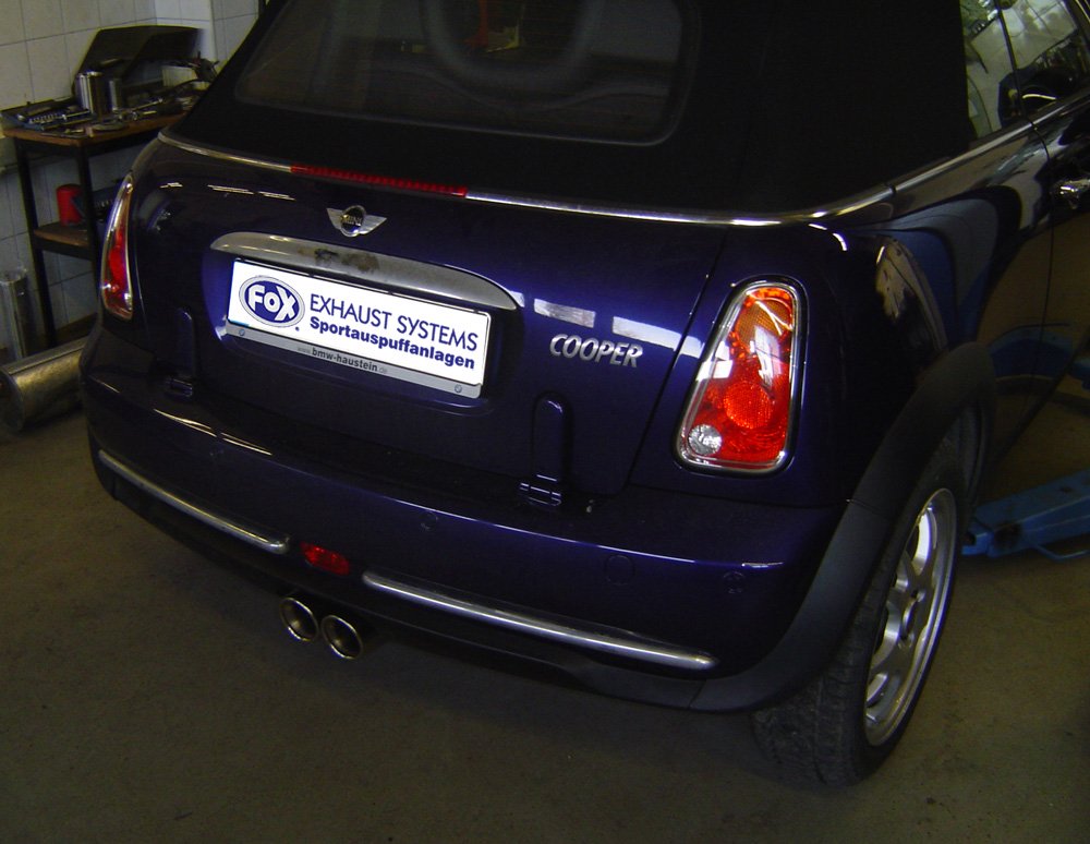 Fox Auspuff Sportauspuff Komplettanlage für Mini Cooper Cabrio R52 1.6l 85kW