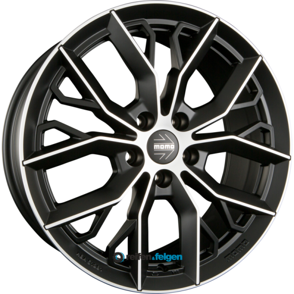 MOMO MASSIMO 7.5x17 ET34 5x120 NB72.6 Matt Black Diamond Cut