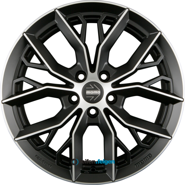 MOMO MASSIMO 7.5x17 ET40 5x114.3 NB72.3 Matt Black Diamond Cut