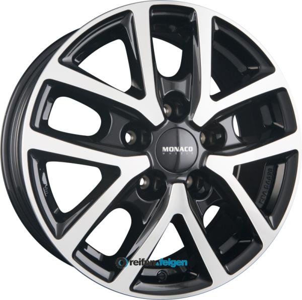 MONACO WHEELS CL2T 6.5x16 ET52 5x112 NB66.6 Gloss Black Polished werk91-4 6,5x16 ET52 5x112 Alufelge Gloss Black