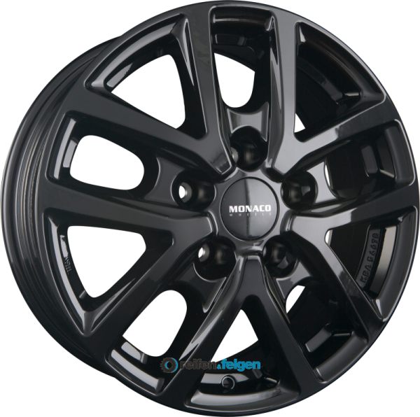 MONACO WHEELS CL2T 6.5x16 ET52 5x120 NB65.1 Gloss Black werk91-4 6,5x16 ET52 5x120 Alufelge Gloss Black