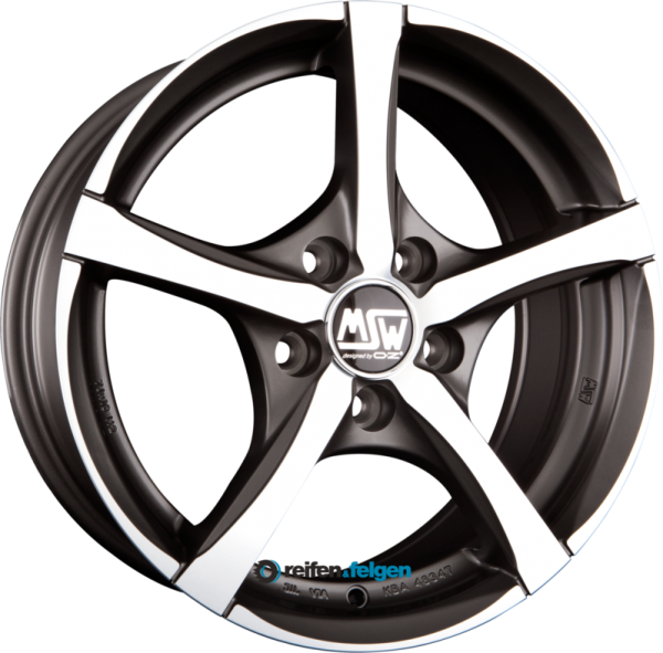 MSW MSW 23 7.5x17 ET35 5x100 NB63.3 Gun METal Poliert