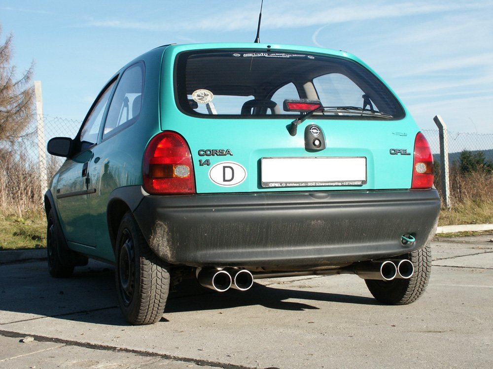 Fox Duplex Auspuff Sportauspuff Komplettanlage für Opel Corsa B 1.2l 33/48kW