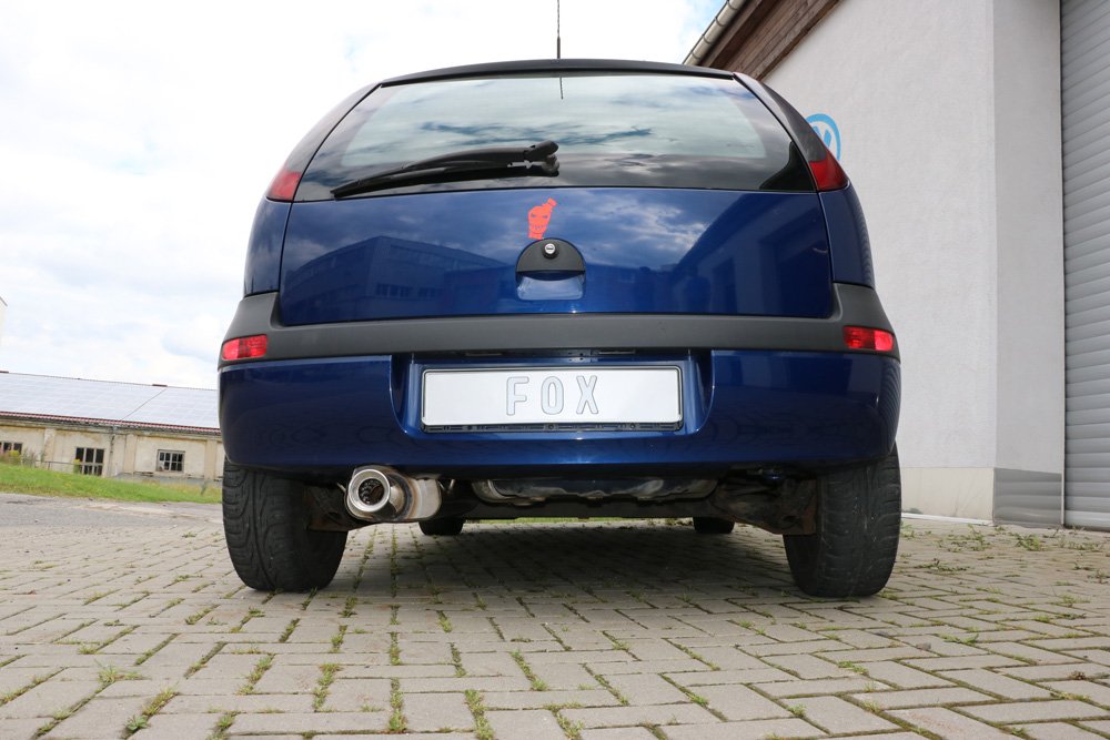 Fox Auspuff Sportauspuff Endschalldämpfer für Opel Corsa C 1.8l 92kW 1.3l D 51kW