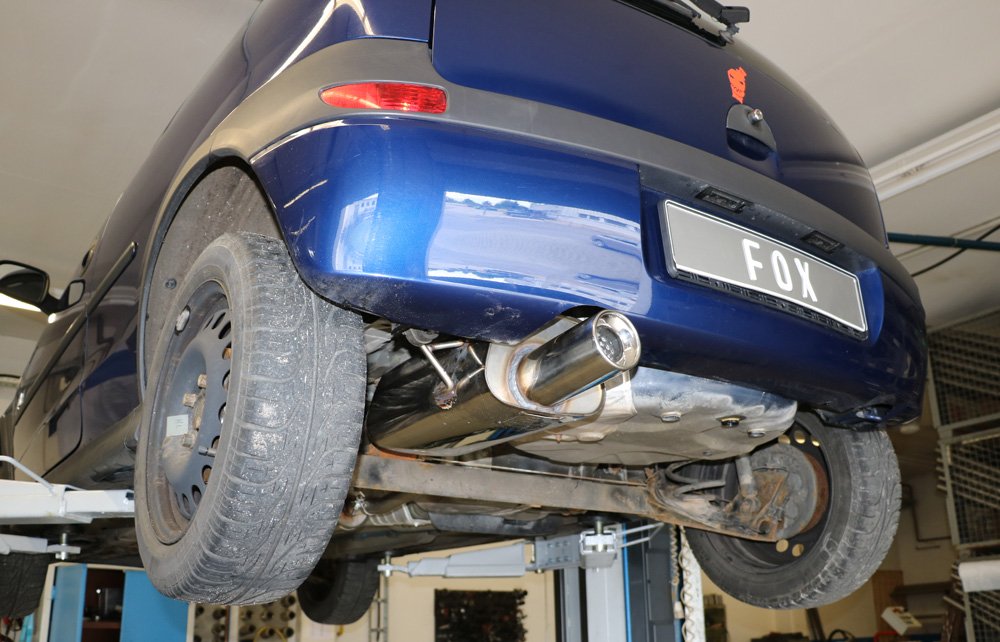 Fox Auspuff Sportauspuff Endschalldämpfer für Opel Corsa C 1.8l 92kW 1.3l D 51kW