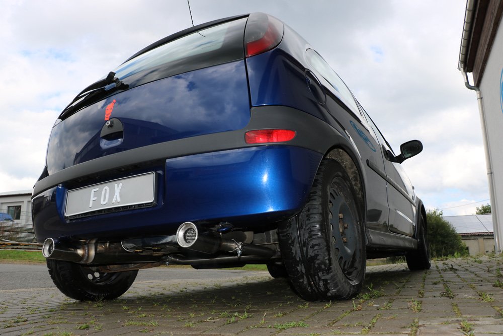 Fox Duplex Auspuff Sportauspuff Komplettanlage für Opel Corsa C 1.2l 55/59kW