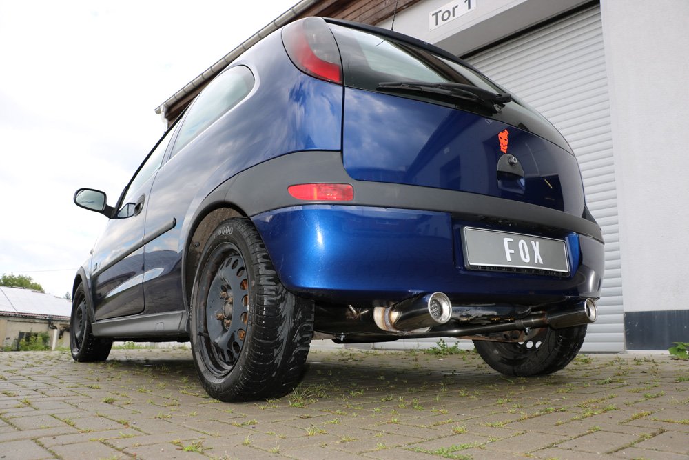 Fox Duplex Auspuff Sportauspuff Endschalldämpfer für Opel Corsa C 1.8 92kW 1.3 D