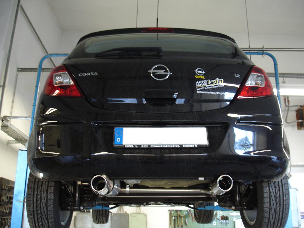Fox Duplex Auspuff Sportauspuff Komplettanlage für Opel Corsa D 1.3l D 55/66kW