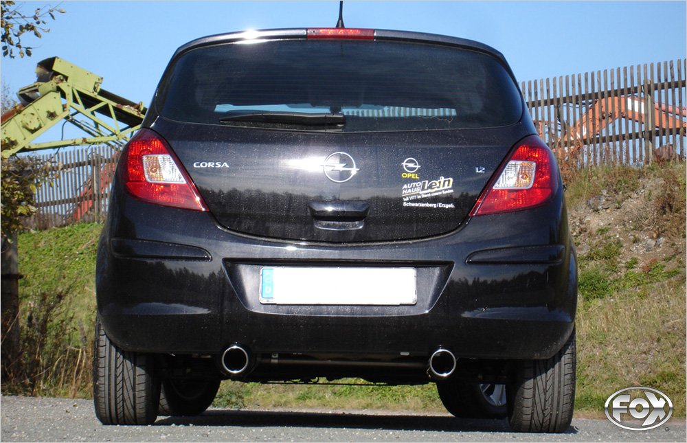 Fox Duplex Auspuff Sportauspuff Komplettanlage für Opel Corsa D 1.3l D 55/66kW