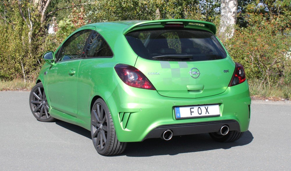 Fox Duplex Auspuff Sportauspuff Komplettanlage für Opel Corsa D NRE 1.6l 155kW