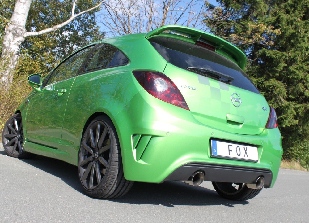 Fox Duplex Auspuff Sportauspuff Komplettanlage für Opel Corsa D NRE 1.6l 155kW