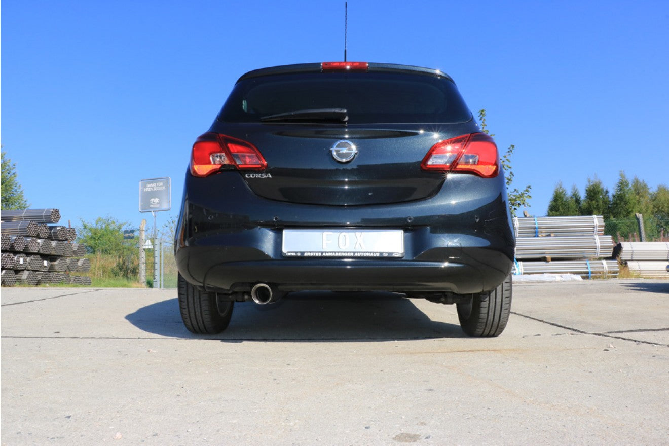 Fox Auspuff Sportauspuff Komplettanlage für Opel Corsa E 1.2l 51kW 1.4l 55/66kW