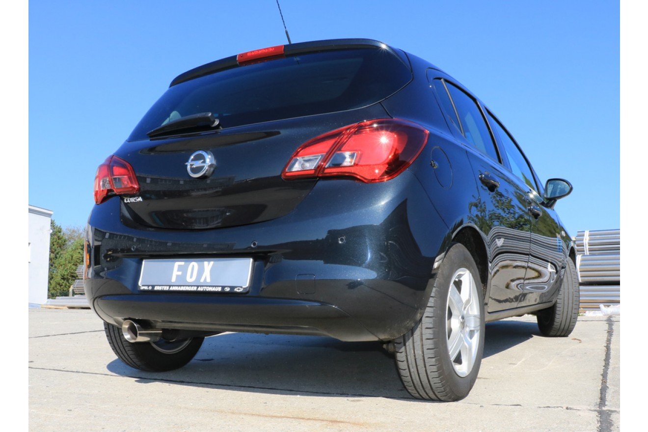 Fox Auspuff Sportauspuff Endschalldämpfer für Opel Corsa E 1,2l 51kW 1,4l