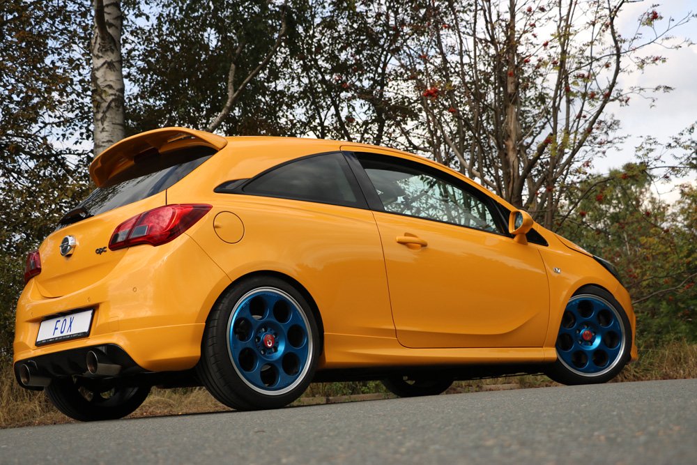 Fox Duplex Auspuff Sportauspuff Endschalldämpfer für Opel Corsa E OPC 1.6l 152kW