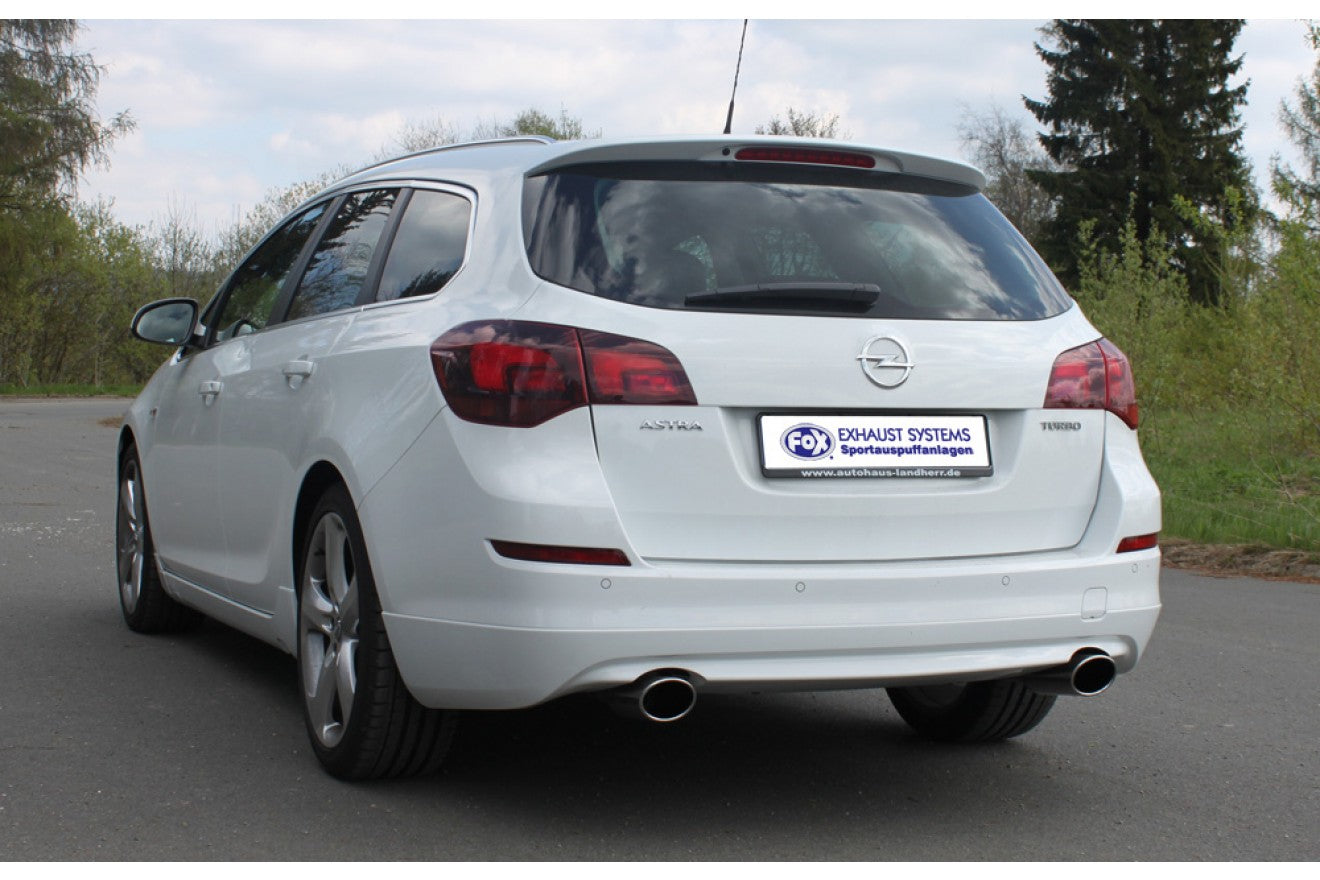 Fox Duplex Auspuff Sportauspuff Endschalldämpfer für Opel Astra J Sports Tourer