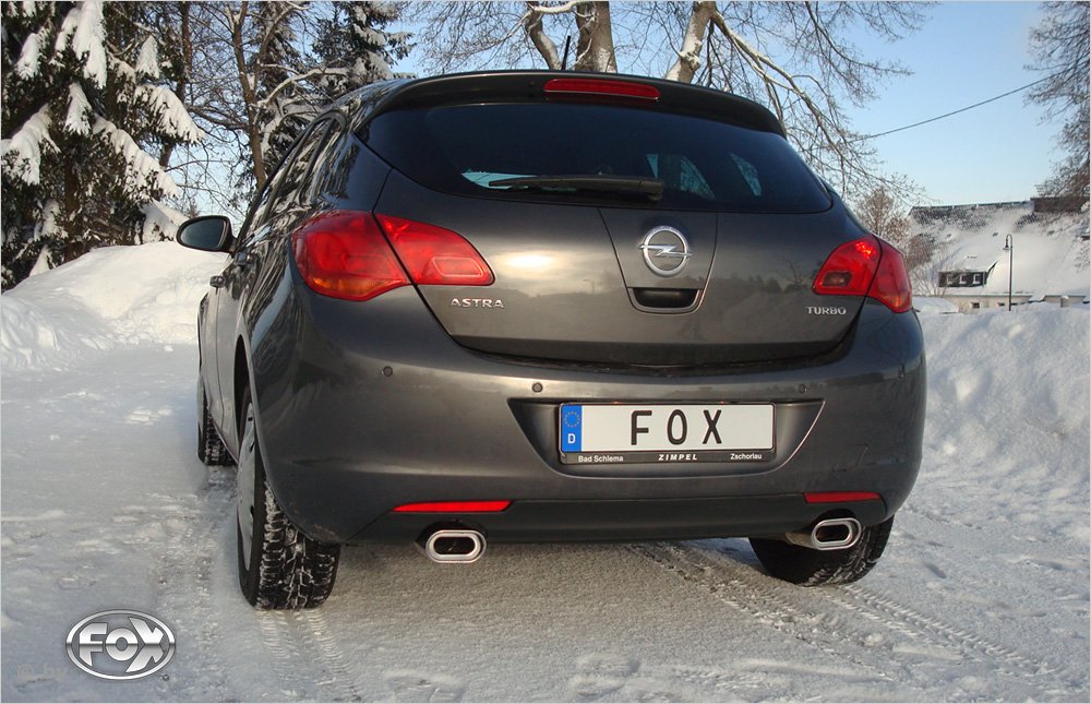 Fox Duplex Auspuff Sportauspuff Sportendschalldämpfer für Opel Astra J Limo 1.4l