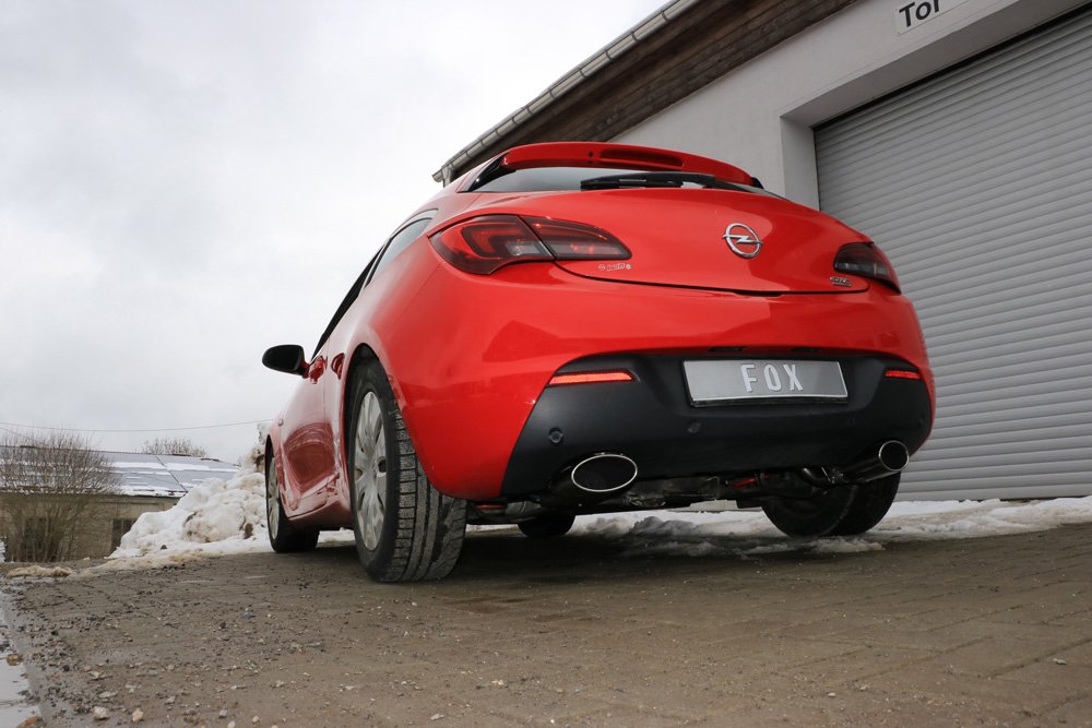Fox Duplex Auspuff Sportauspuff Endschalldämpfer für Opel Astra J GTC 1,6l
