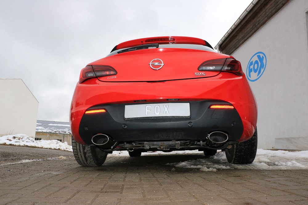 Fox Duplex Auspuff Sportauspuff Endschalldämpfer für Opel Astra J GTC 1,6l