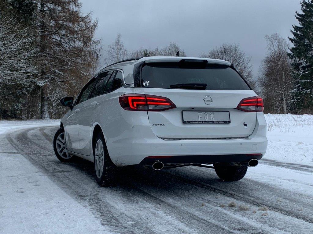 Fox Duplex Sportauspuff Endschalldämpfer für Opel Astra K Sports Tourer 1,6l